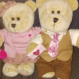Adorable Teddy Bear Couple Set - Pink and Brown